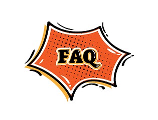 Image showing FAQ comic bubble