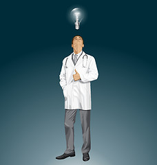 Image showing Vector Doctor With Stethoscope