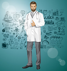 Image showing Vector Doctor With Stethoscope