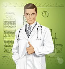 Image showing Vector Doctor With Stethoscope