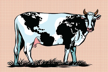 Image showing Cow Milk world map pattern on the skin