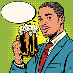 Image showing Elegant black man with a beer