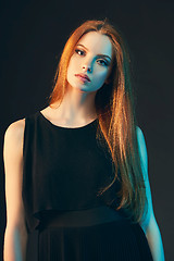 Image showing Fashion portrait of beautiful red haired girl