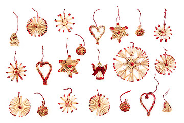 Image showing Straw Christmas Tree Decorations