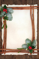 Image showing Christmas Floral Background Border