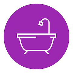 Image showing Bathtub with shower line icon.