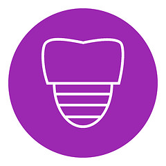 Image showing Tooth implant line icon.