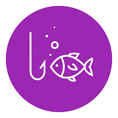 Image showing Fish with hook line icon.