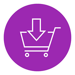 Image showing Online shopping cart line icon.