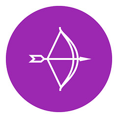 Image showing Bow and arrow line icon.