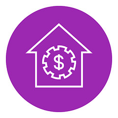 Image showing House with dollar symbol line icon.