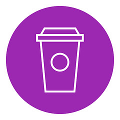 Image showing Disposable cup line icon.