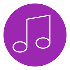 Image showing Music note line icon.