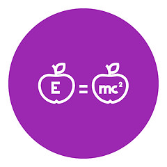 Image showing Two apples with formulae line icon.