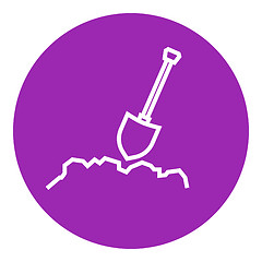 Image showing Mining shovel line icon.