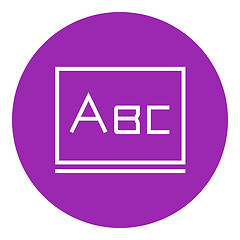 Image showing Letters abc on blackboard line icon.