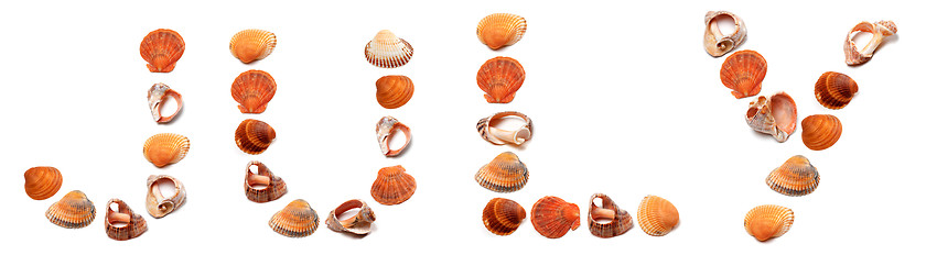 Image showing JULY text composed of seashells