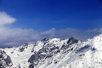 Image showing High winter mountains at nice sunny day