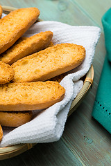 Image showing Toast bread on a wooden table