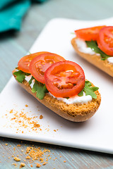 Image showing Bruschetta with cottage cheese