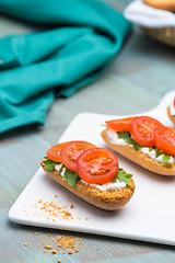 Image showing Bruschetta with cottage cheese