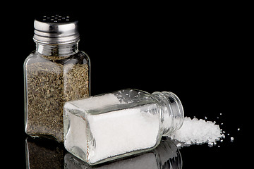 Image showing  Salt and oregano shakers