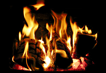 Image showing Burning wood