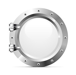 Image showing Ship metal porthole on white background