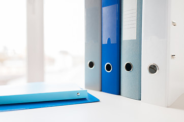 Image showing close up of ring binders and files on office table