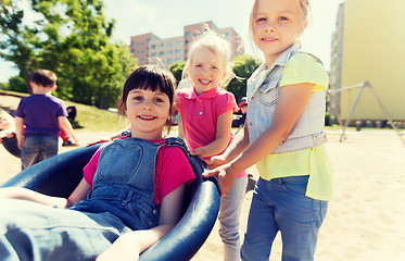 Image showing happy kids on children playground