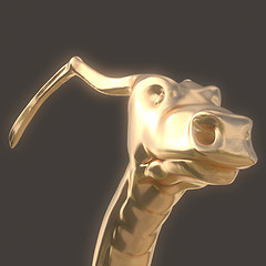 Image showing dragon head with long horns and without beards