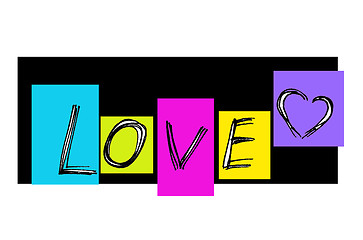 Image showing Word ''Love'' with abstract heart 