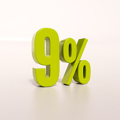 Image showing Percentage sign, 9 percent