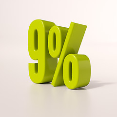 Image showing Percentage sign, 9 percent