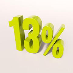 Image showing Percentage sign,13 percent