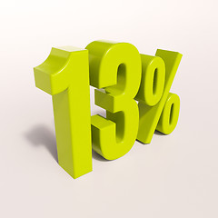 Image showing Percentage sign,13 percent