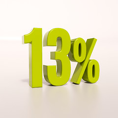 Image showing Percentage sign,13 percent