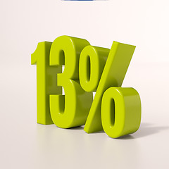 Image showing Percentage sign,13 percent