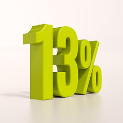 Image showing Percentage sign,13 percent