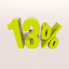 Image showing Percentage sign,13 percent