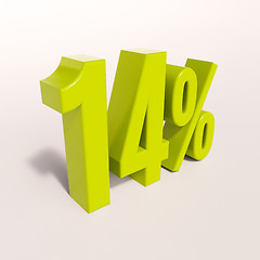 Image showing Percentage sign, 14 percent