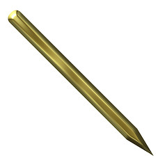 Image showing 3d golden pencil silhouette