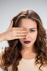 Image showing The young woman\'s portrait with eyes closed