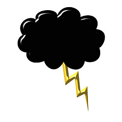 Image showing Black cloud with thunder