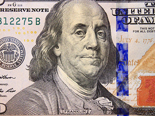 Image showing hundred dollar bank note with image of president