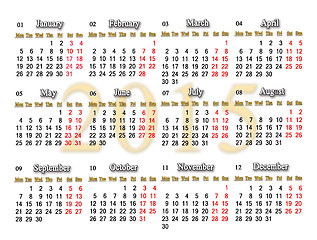Image showing calendar for 2015 year