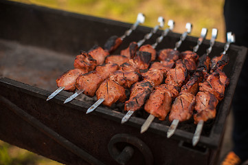 Image showing shashlik on a grill