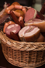 Image showing Variety of sausage products