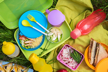 Image showing picnic food at outdoor