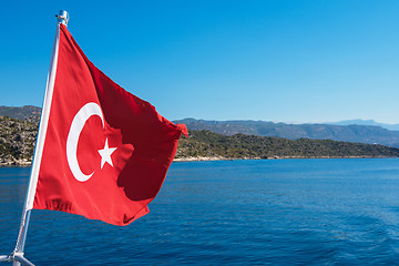 Image showing Turkish Flag from yacht 